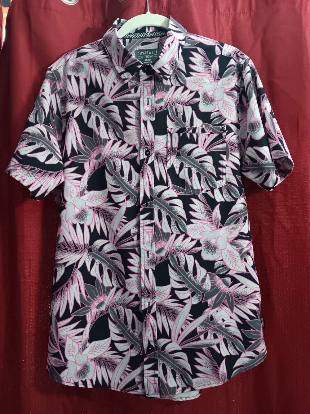 Dept. West Men’s Black & Pink Tropical Button-Down Shirt